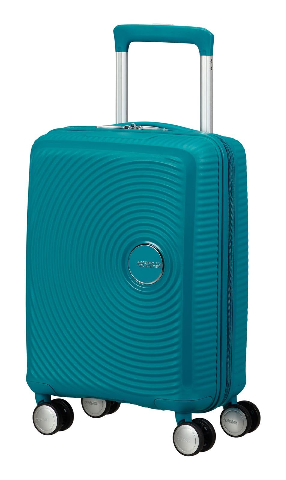 American Tourister Soundbox Mini – Kinderkoffer Handgepäck 47 cm | 22 L Hartschale, 4 Rollen, Blau (Deep Teal)