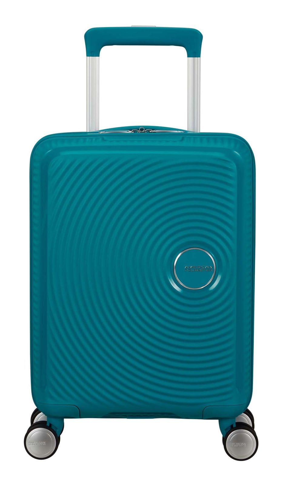 American Tourister Soundbox Mini – Kinderkoffer Handgepäck 47 cm | 22 L Hartschale, 4 Rollen, Blau (Deep Teal)